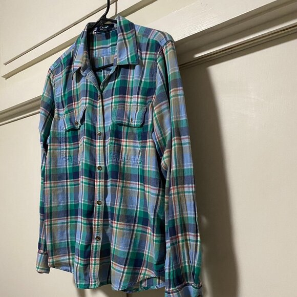 Chaps Denim, long sleeve plaid button-down shirt, size XL - Picture 4 of 9